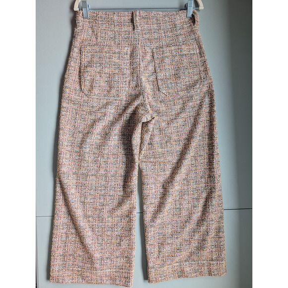 NWT Maeve The Colette Cropped Wide-Leg Pants Tweed Edition Sz 30P Pink #8E506 - Picture 7 of 12